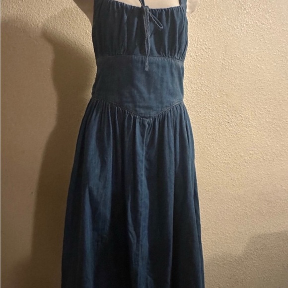 reformation balia denim dress Reformation Balia Denim Midi Dress